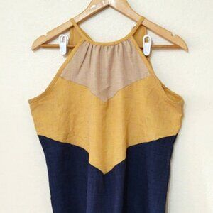 Hailey & Co color block halter tank blouse